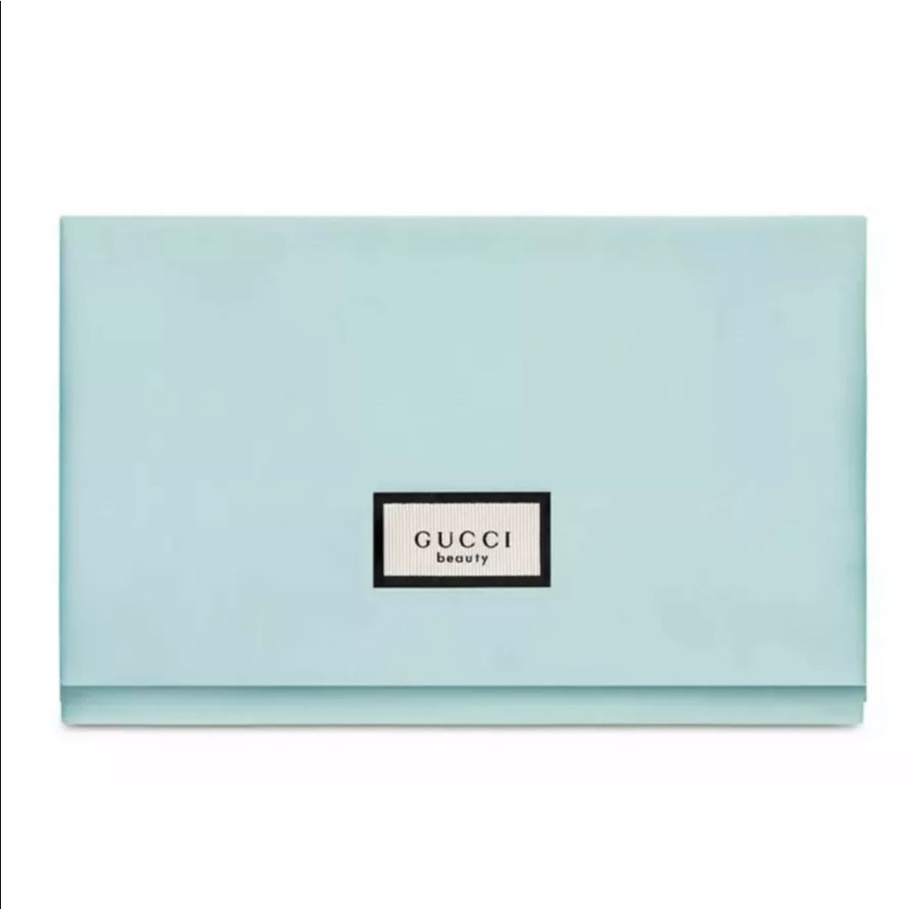 GUCCI Beauty teal blue Pouch Makeup Bag
